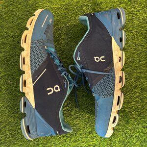 On cloud shoes mens 14 blue casual walking running athletic sneaker, well worn